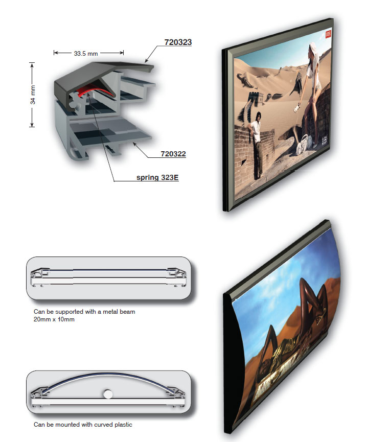 sigle sided clip frame aluminum
