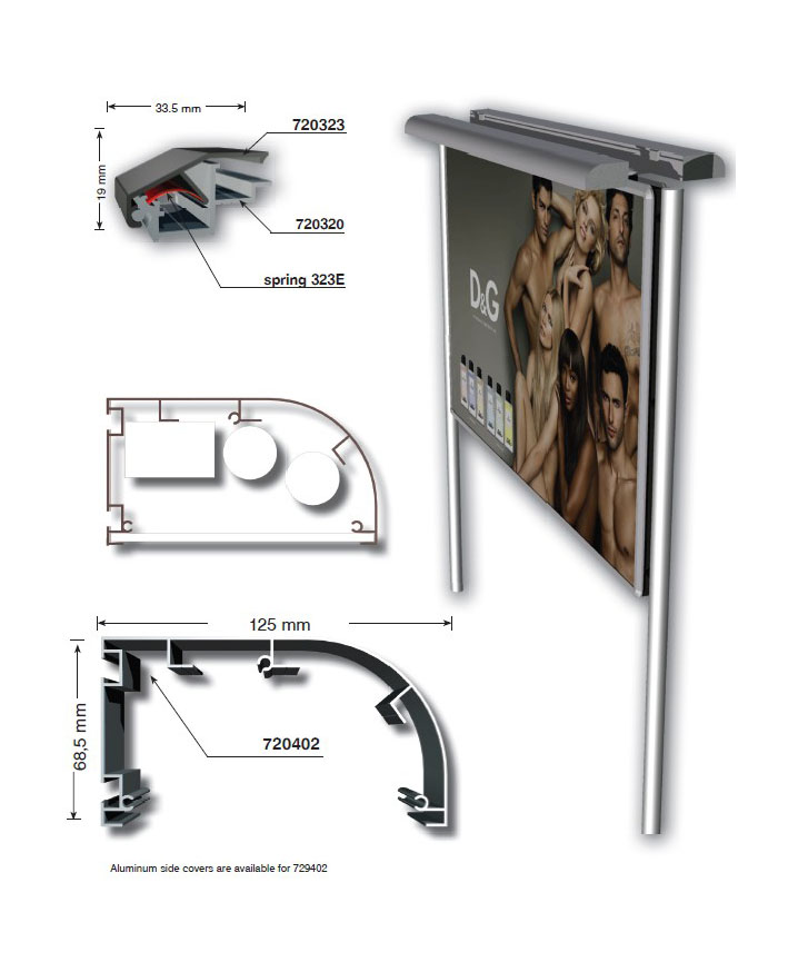 Outdoor double sided front lit sign