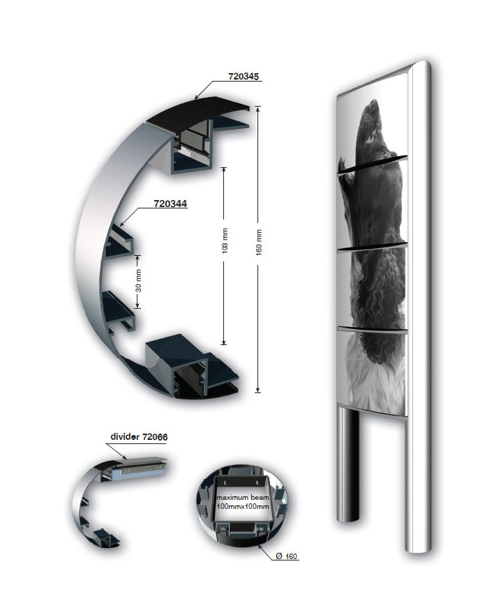 totem 160 for molded and flat plexiglas