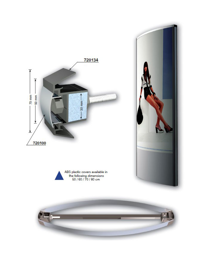 totem for curved plexiglas