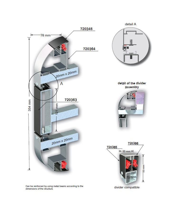 totem for flexible face 354 front opening system